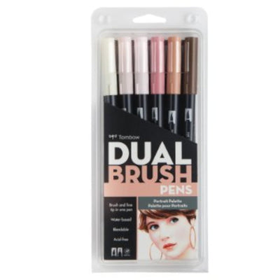 TOMBOW DUAL WATER COLOUR BRUSH PEN PORTRAIT SET OF 6 (AB-T6CPO)