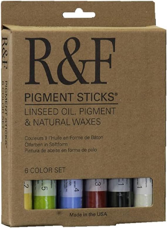 R&F PIGMENT OIL PAINT STICKS SET OF 6PC 38ML EARTH TONE (RF