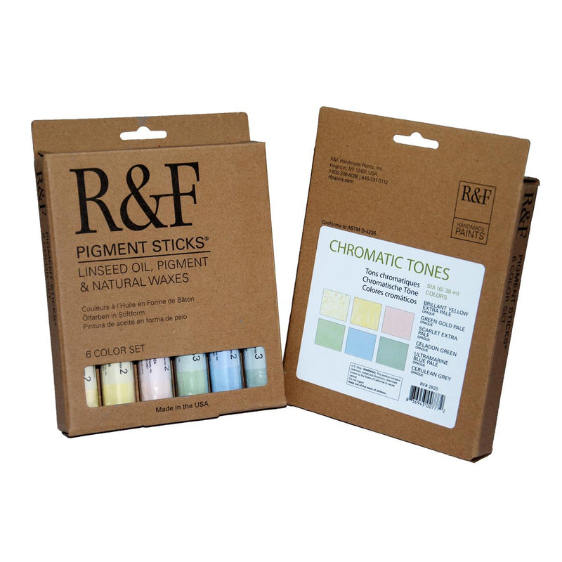 R&F PIGMENT OIL PAINT STICKS SET OF 6PC 38ML CHROMATIC TONES 38ML (RF