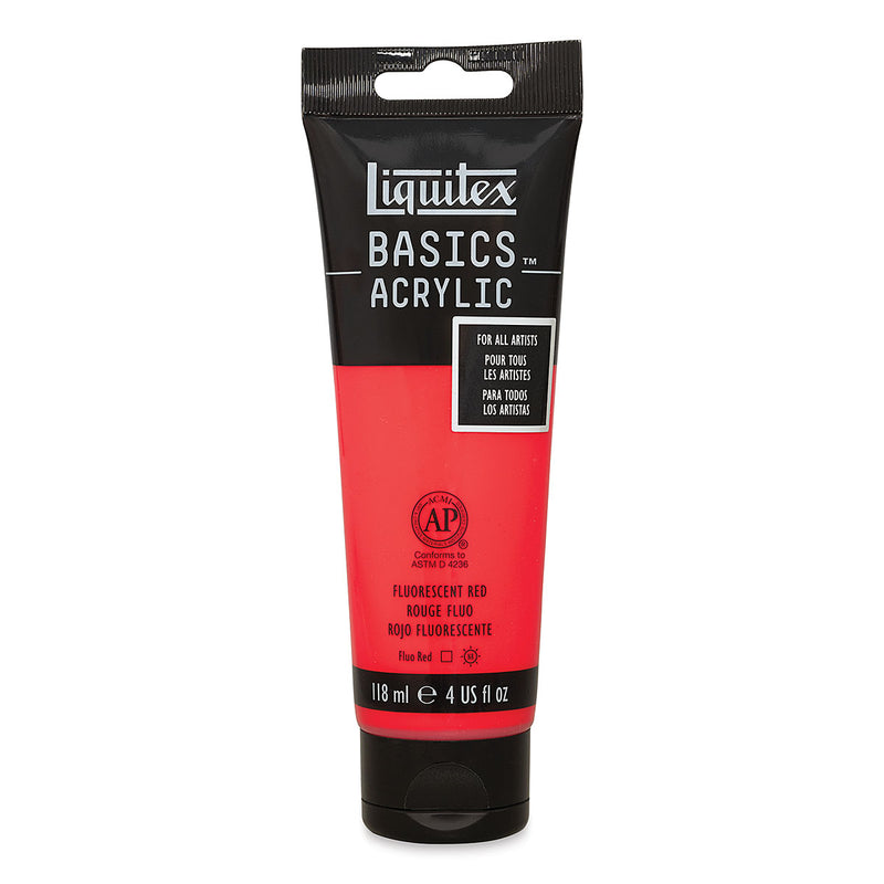 LIQUITEX BASICS ACRYLIC 118 ML FLUORESCENT RED 6983