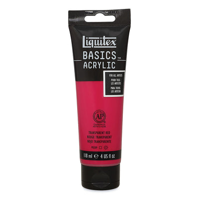 LIQUITEX BASICS ACRYLIC 118 ML TRANSPARENT RED 6047