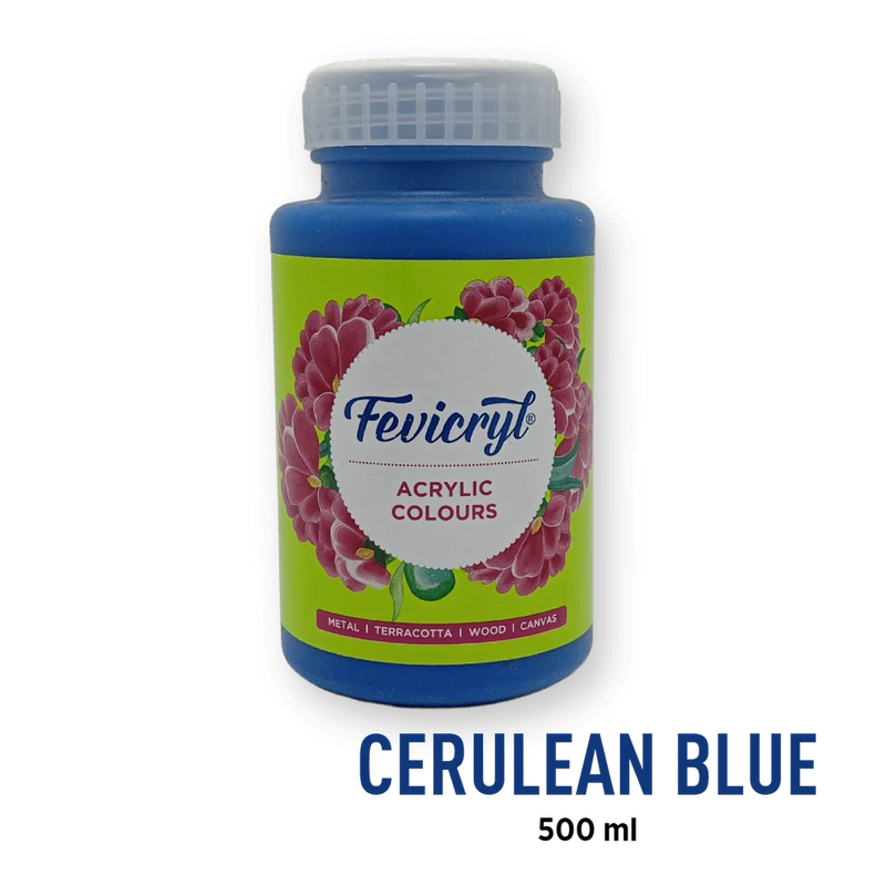 FEVICRYL ACRYLIC COLOUR 32 CERULEAN BLUE 500 ML