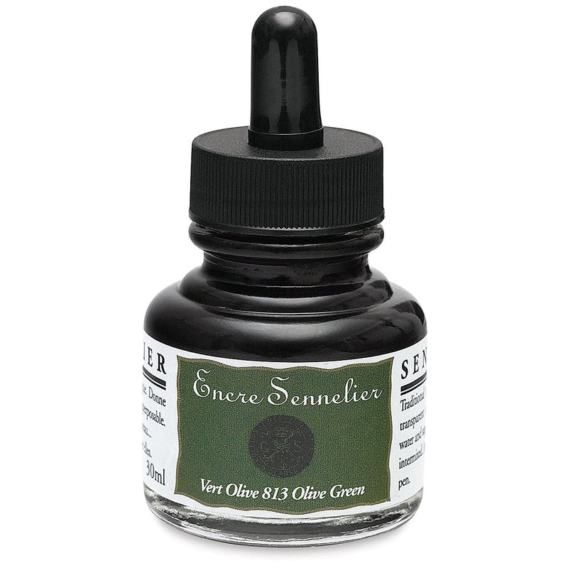 SENNELIER SHELLAC INK OLIVE GREEN 30 ML (813)