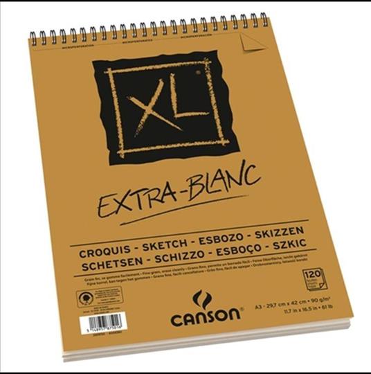 CANSON XL ALBUMS SPIRAL EXTRA WHITE 120 SHEETS 90 GSM A3 (200787501)