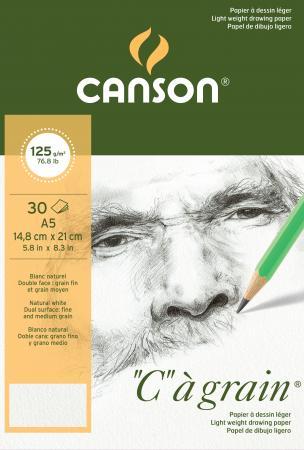 CANSON "C"A GRAIN DRAWING PAD 1SG 125 GSM A5