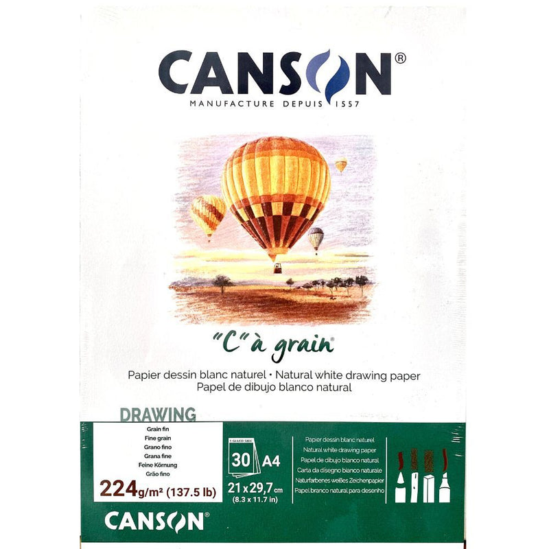 CANSON "C"A GRAIN DRAWING PAD 1SG 224 GSM A4