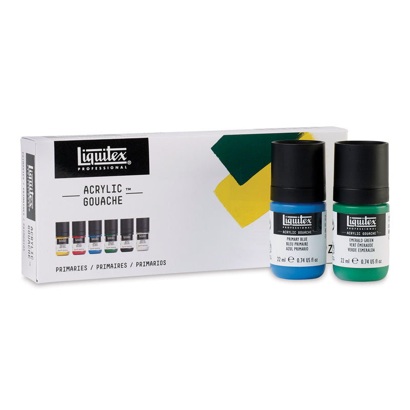 LIQUITEX PROFESSIONAL ACRYLIC GOUACHE PRIMARIES SET 6 X 22 ML (9322)