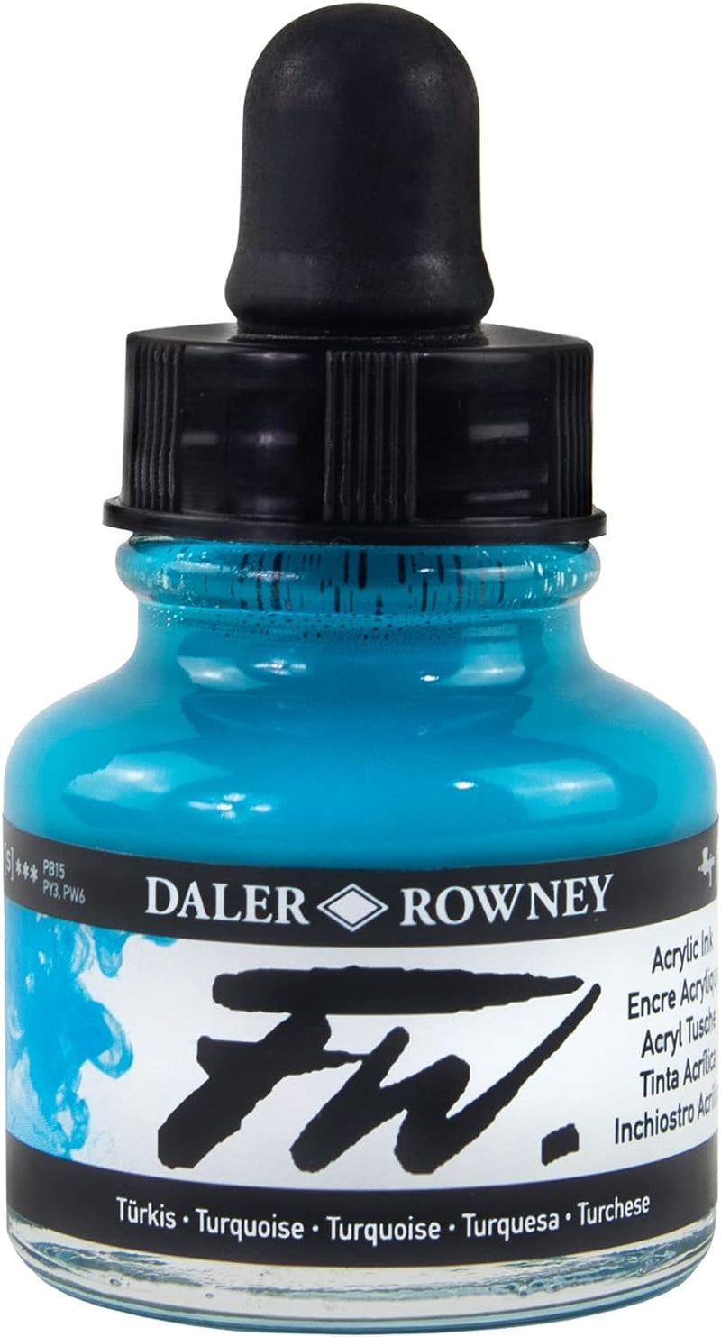 DALER & ROWNEY FW ACRYLIC INK 29.5 ML TURQUOISE 160029145