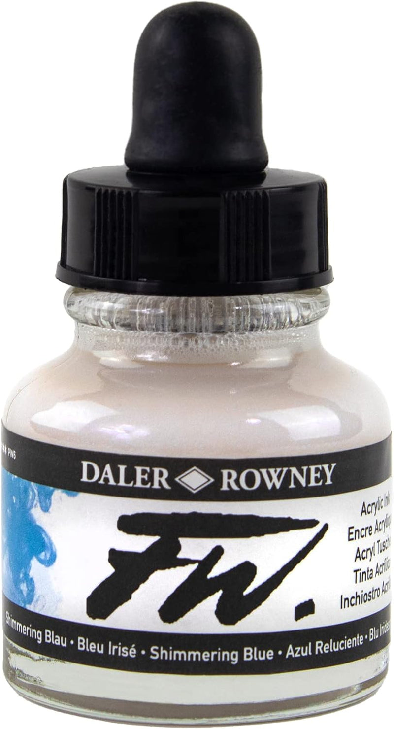 DALER & ROWNEY FW ACRYLIC INK 29.5 ML SHIMMERING BLUE 160029711