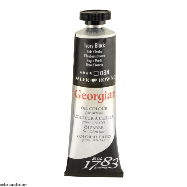 DALER & ROWNEY GEORGIAN OIL COLOUR 38 ML IVORY BLACK (111014034)