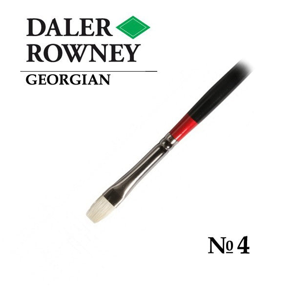 DALER & ROWNEY GEORGIAN HOG HAIR BRUSH SHORT FLAT G36 NO 4