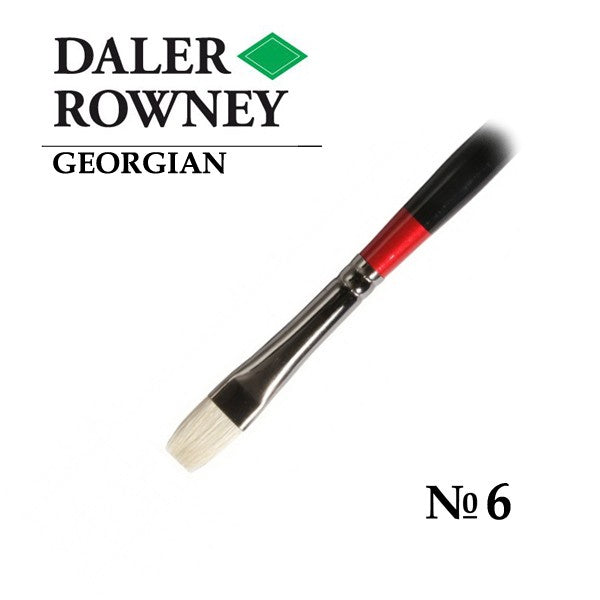 DALER & ROWNEY GEORGIAN HOG HAIR BRUSH SHORT FLAT G36 NO 6