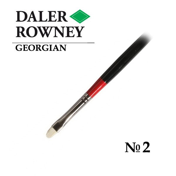 DALER & ROWNEY GEORGIAN HOG HAIR BRUSH SHORT FILBERT G18 NO 2