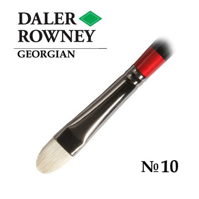 DALER & ROWNEY GEORGIAN HOG HAIR BRUSH SHORT FILBERT G18 NO 10