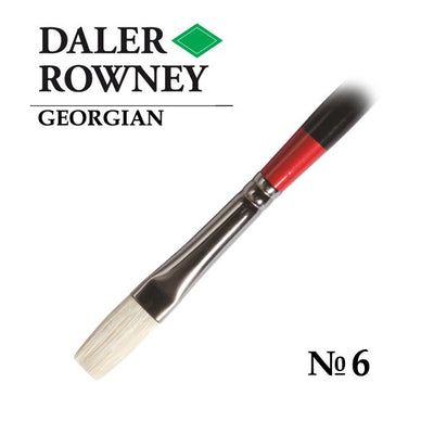 DALER & ROWNEY GEORGIAN HOG HAIR BRUSH LONG FLAT G48 NO 6