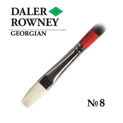 DALER & ROWNEY GEORGIAN HOG HAIR BRUSH LONG FLAT G48 NO 8