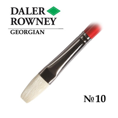 DALER & ROWNEY GEORGIAN HOG HAIR BRUSH LONG FLAT G48 NO 10