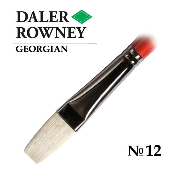 DALER & ROWNEY GEORGIAN HOG HAIR BRUSH LONG FLAT G48 NO 12