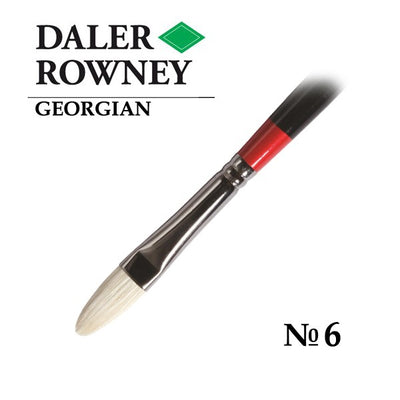 DALER & ROWNEY GEORGIAN HOG HAIR BRUSH FILBERT G12 NO 6