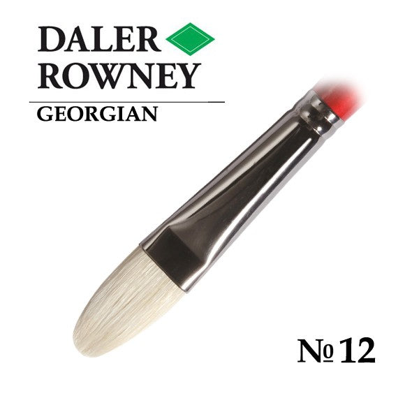 DALER & ROWNEY GEORGIAN HOG HAIR BRUSH FILBERT G12 NO 12