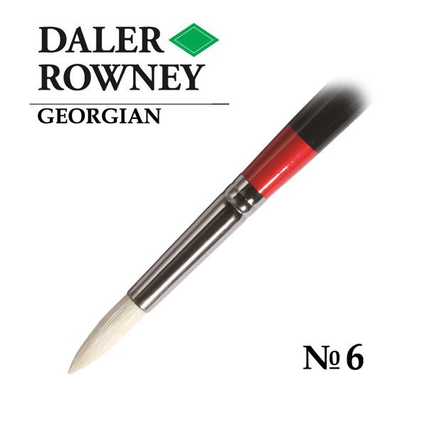 DALER & ROWNEY GEORGIAN HOG HAIR BRUSH ROUND G24 NO 6