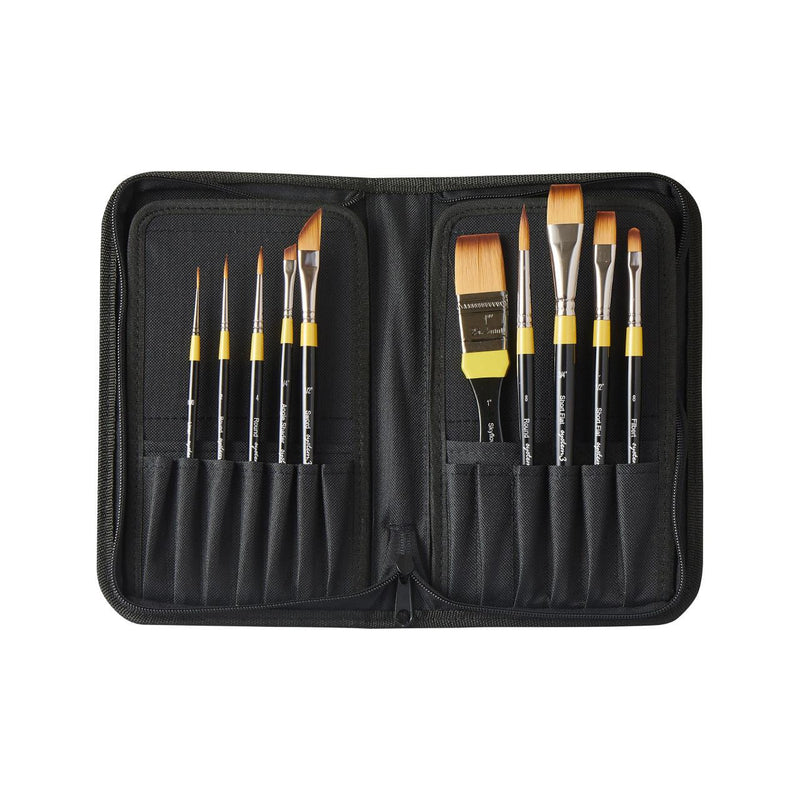 DALER & ROWNEY SYSTEM 3 CLASSIC ZIP CASE BRUSH SET OF 10  (281300110)