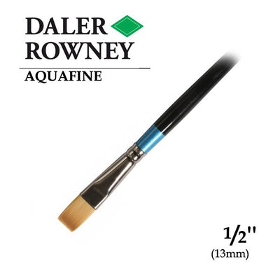 DALER & ROWNEY AQUAFINE SYNTHETIC HAIR BRUSH SHORT FLAT AF55-1/2IN