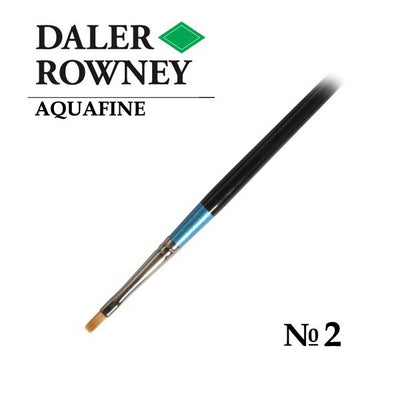 DALER & ROWNEY AQUAFINE SYNTHETIC HAIR BRUSH FLAT SHADER AF62-2