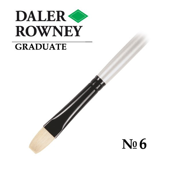 DALER & ROWNEY GRADUATE BRUSH HOG BRISTLE LONG HANDLE BRIGHT NO 6