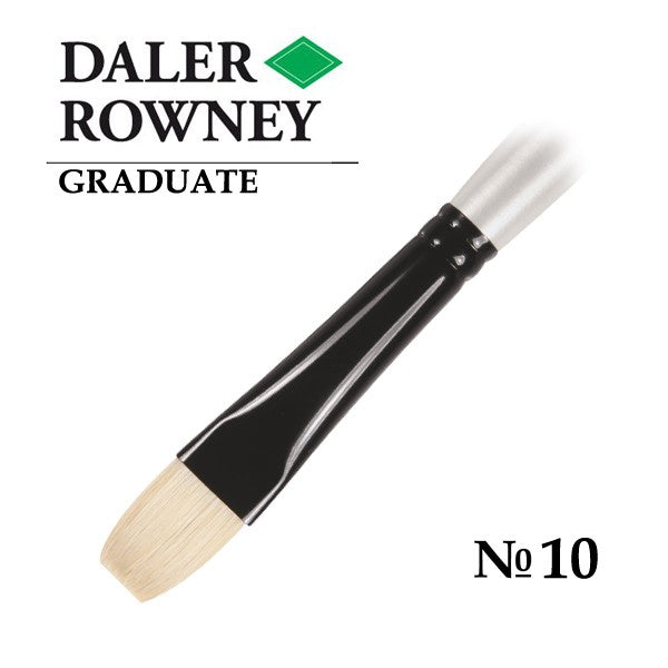 DALER & ROWNEY GRADUATE BRUSH HOG BRISTLE LONG HANDLE BRIGHT NO 10