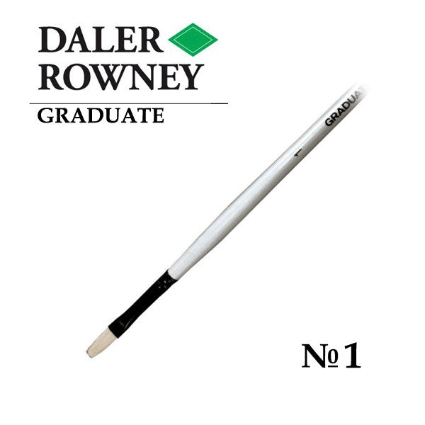 DALER & ROWNEY GRADUATE BRUSH HOG BRISTLE LONG HANDLE FILBERT NO 1