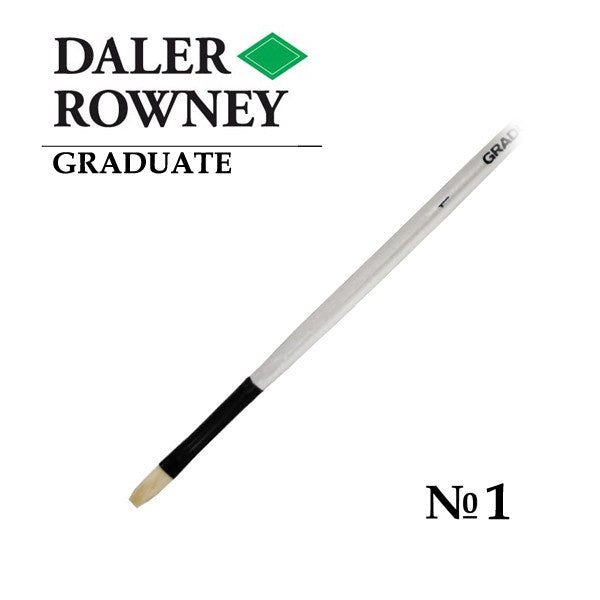 DALER & ROWNEY GRADUATE BRUSH HOG BRISTLE LONG HANDLE FLAT NO 1