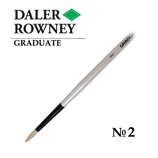 DALER & ROWNEY GRADUATE BRUSH HOG BRISTLE LONG HANDLE ROUND NO 2