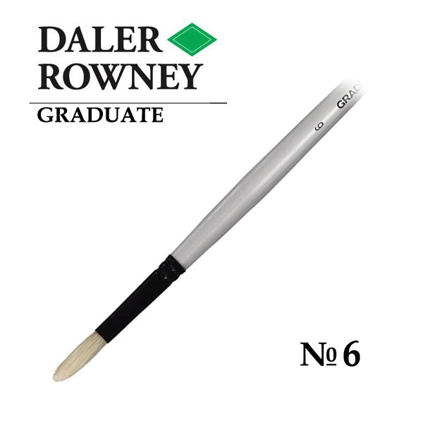 DALER & ROWNEY GRADUATE BRUSH HOG BRISTLE LONG HANDLE ROUND NO 6