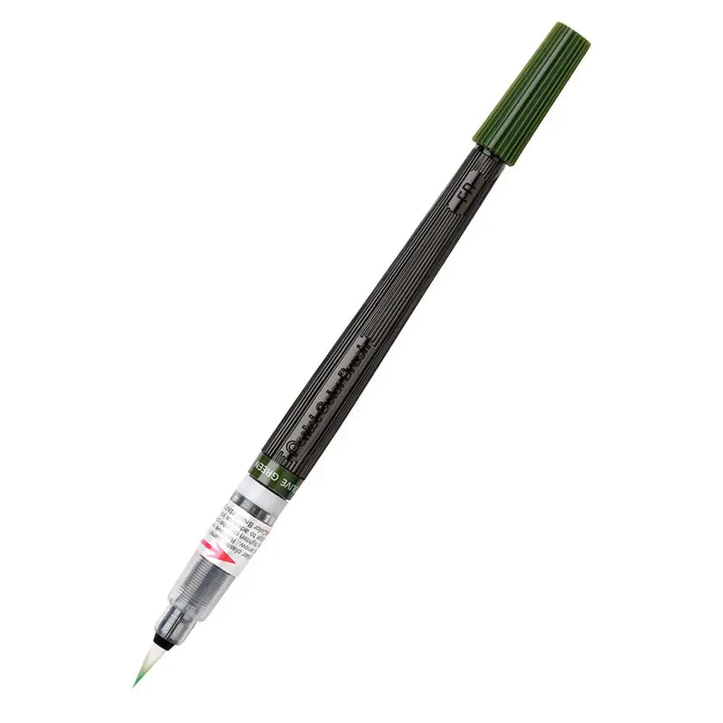 PENTEL ART COLOUR BRUSH PEN OLIVE GREEN