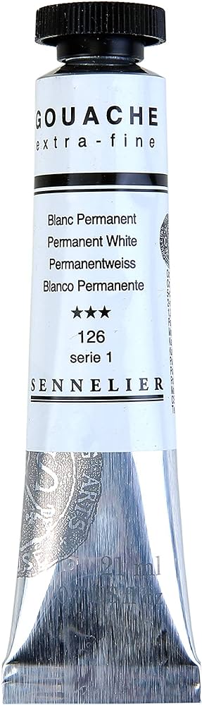 SENNELIER XTRA FINE GOUACHE COLOUR 21 ML SR 1 PERMANENT WHITE  (N130511.126)