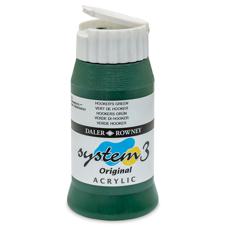 DALER & ROWNEY SYSTEM 3 ACRYLIC 500 ML HOOKERS GREEN 500352