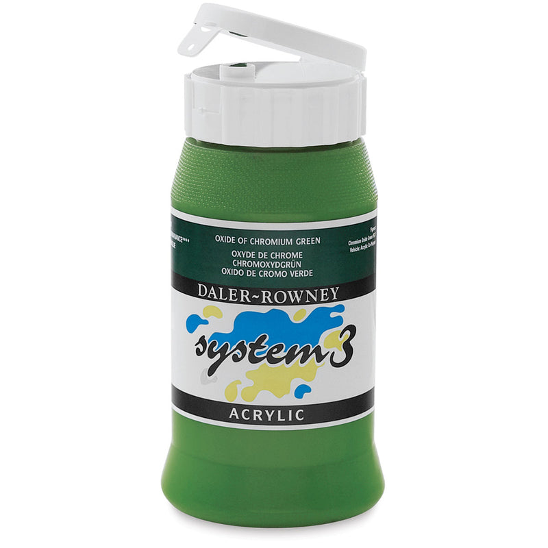 DALER & ROWNEY SYSTEM 3 ACRYLIC 500 ML OX CHROME GREEN 500367