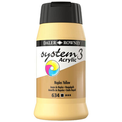 DALER & ROWNEY SYSTEM 3 ACRYLIC 500 ML NAPLES YELLOW 500634