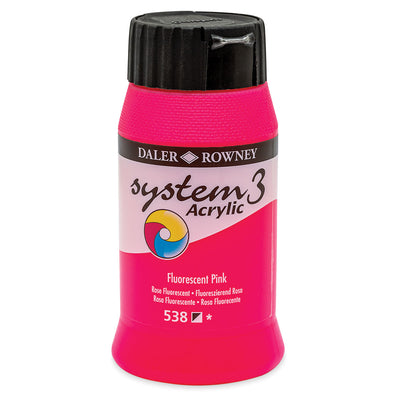 DALER & ROWNEY SYSTEM 3 ACRYLIC 500 ML FLUORO PINK 500538