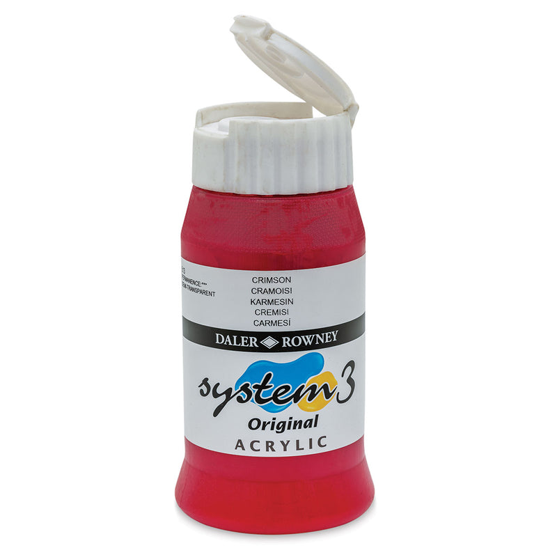 DALER & ROWNEY SYSTEM 3 ACRYLIC 500 ML CRIMSON 500513