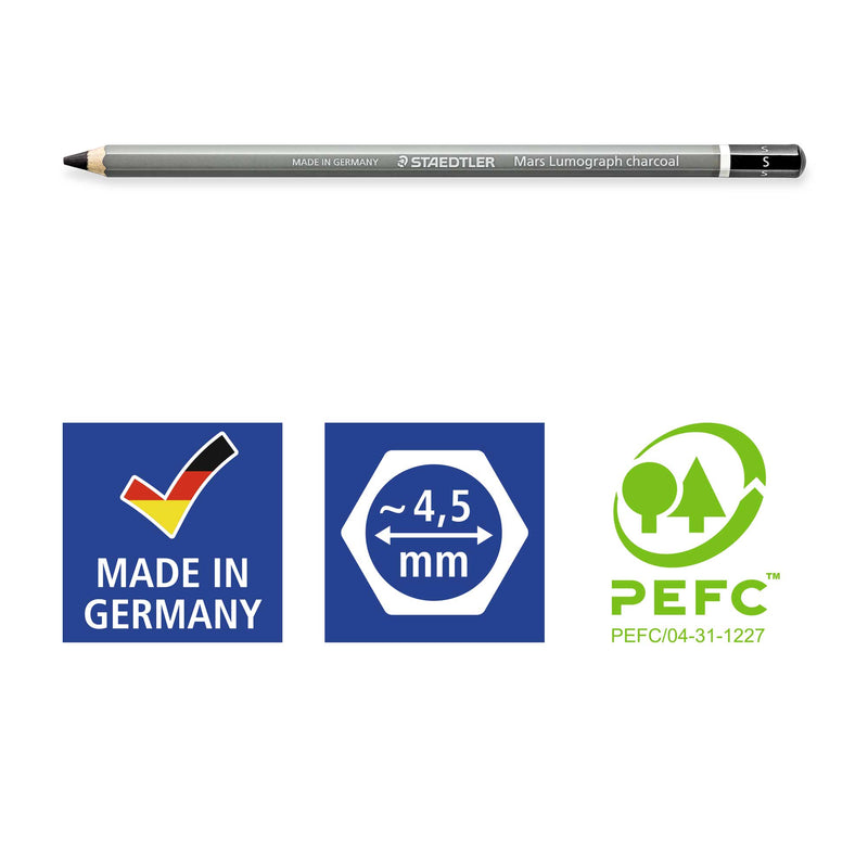 STAEDTLER MARS LUMOGRAPH CHARCOAL PENCIL 100C-S 1PC (100C-S)