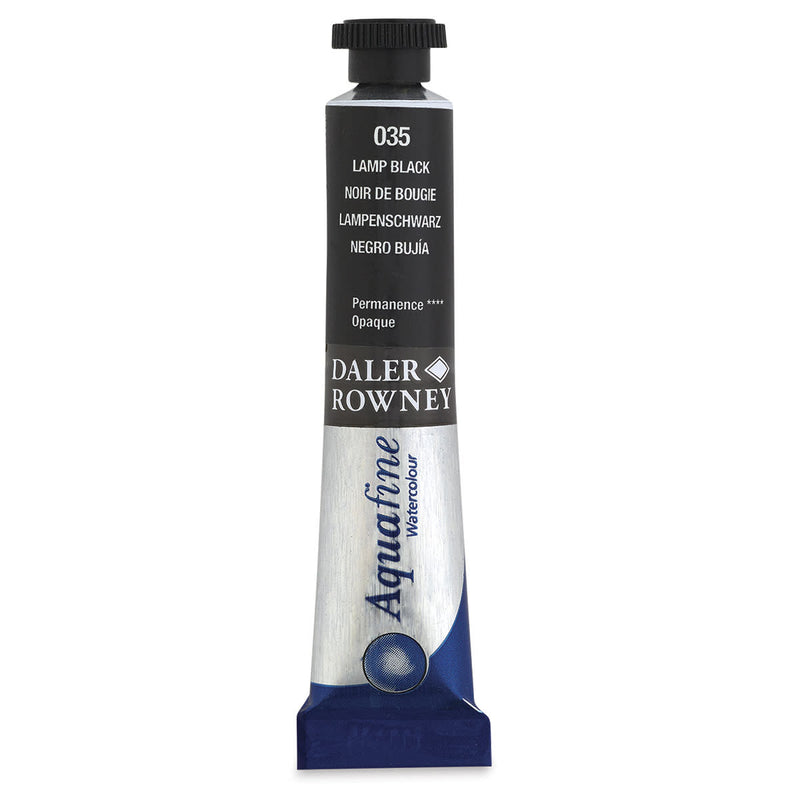 DALER & ROWNEY AQUAFINE WATER COLOUR TUBE 8 ML LAMP BLACK (131008035)