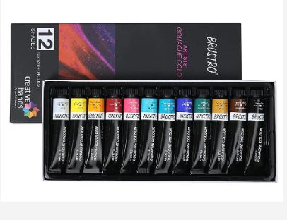 BRUSTRO ARTIST GOUACHE COLOUR SET OF 12 X 12 ML (BRGC1212)