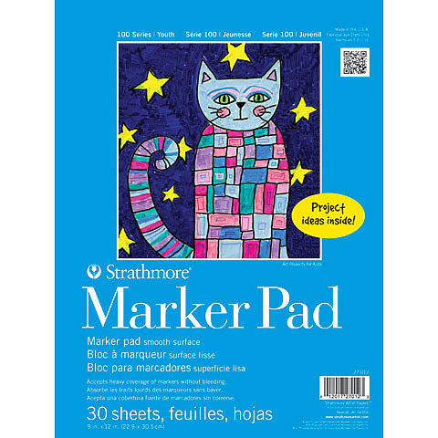 STRATHMORE PADS FOR AGES 5 AND UP MARKER 30 SHEETS SR 100  22.9 x 30.5 CM (P27-012-1)