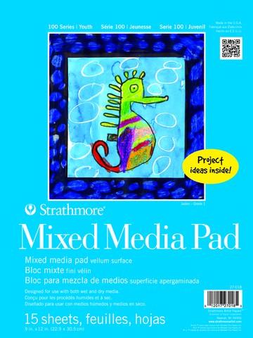 STRATHMORE PADS FOR AGES 5 AND UP MIXED MEDIA 15 SHEETS SR 100  22.9 x 30.5 CM (P27-018-1)