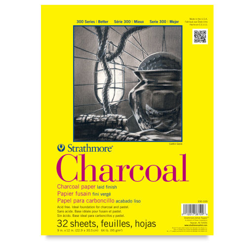 STRATHMORE CHARCOAL PADS LAID 32 SHEETS  SR 300 95 GSM 22.9 x 30.5 CM (P330-109-1)