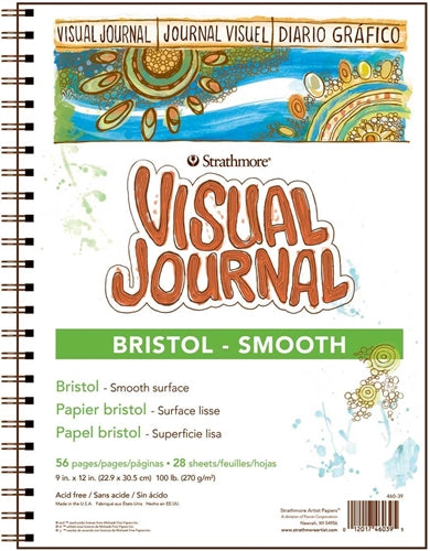 STRATHMORE BRISTOL VISUAL JOURNAL SMOOTH 28 SHEETS SR 300 270 GSM 22.9 x 30.5 CM (P460-39-1)