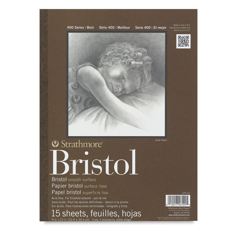 STRATHMORE BRISTOL PADS SMOOTH 15 SHEETS SR 400 2 Ply 22.9 x 30.5 CM (P475-12-1)