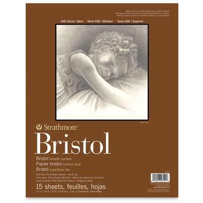 STRATHMORE BRISTOL PADS SMOOTH 15 SHEETS SR 400 2 Ply 27.9 x 35.6 CM (P475-2-1)